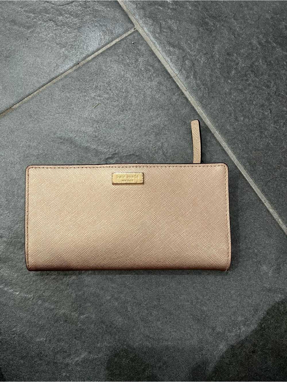 kate spade Metallic Rose Zip Around Wallet